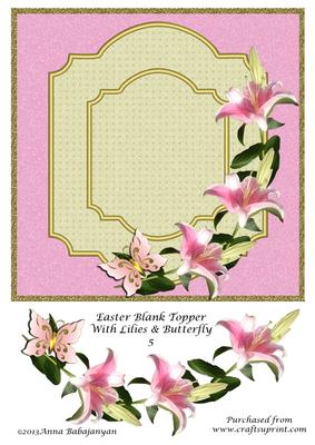 Easter Blank Topper with Lilies & Butterfly 5