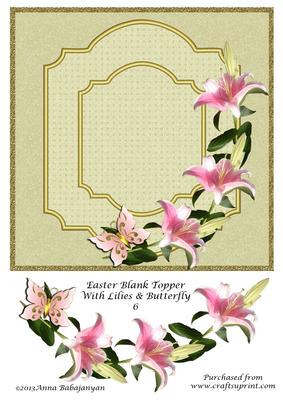 Easter Blank Topper with Lilies & Butterfly 6