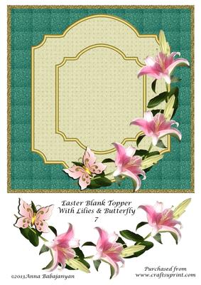 Easter Blank Topper with Lilies & Butterfly 7