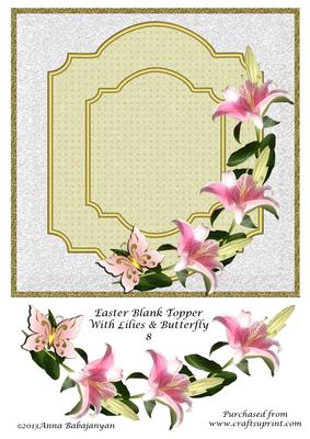 Easter Blank Topper with Lilies & Butterfly 8