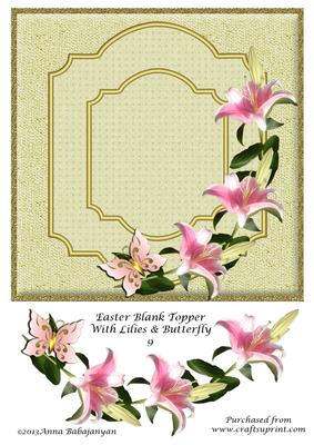 Easter Blank Topper with Lilies & Butterfly 9