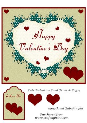 Cute Valentine Card Front & Tag 4