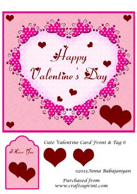 Cute Valentine Card Front & Tag 6