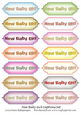 New Baby Girl Captions Set