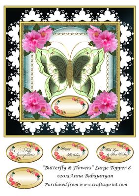 Butterfly & Flowers Large Topper 8