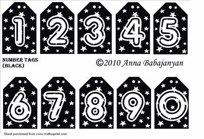 Number Tags (black)