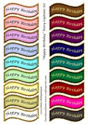 Happy Birthday Wavy Captions Set