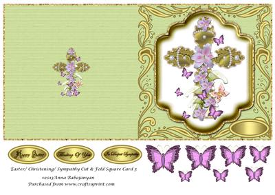 Easter/ Christening/ Sympathy Cut & Fold Square Card 5