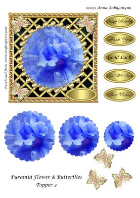 Pyramid Flower & Butterflies Topper 2