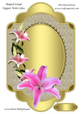 Shaped Large Topper with Lilies