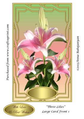 Three Lilies Large Card Front 1