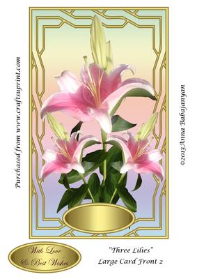 Three Lilies Large Card Front 2