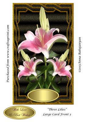 Three Lilies Large Card Front 3