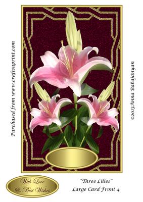 Three Lilies Large Card Front 4