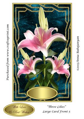 Three Lilies Large Card Front 5