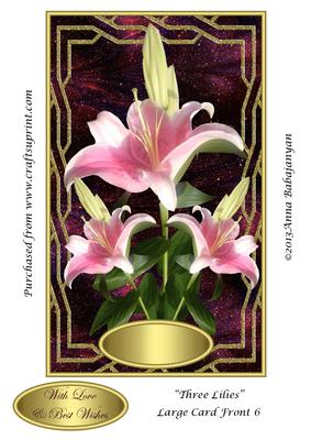 Three Lilies Large Card Front 6