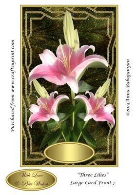 Three Lilies Large Card Front 7