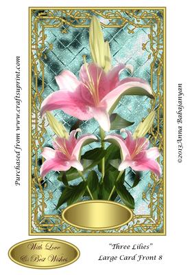 Three Lilies Large Card Front 8