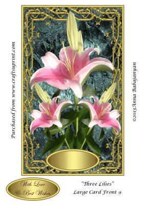 Three Lilies Large Card Front 9