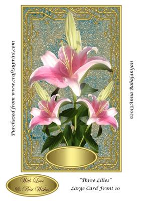 Three Lilies Large Card Front 10