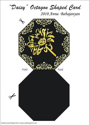Daisy Octagon Shaped Card