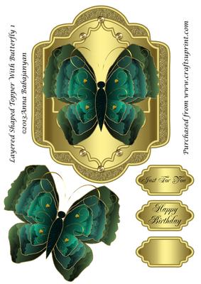 Layered Shaped Topper with Butterfly 1