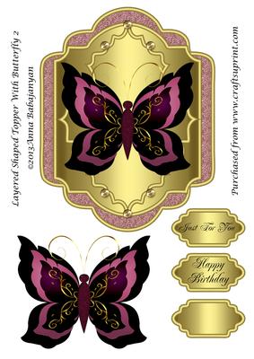 Layered Shaped Topper with Butterfly 2