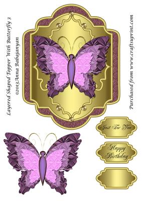 Layered Shaped Topper with Butterfly 3