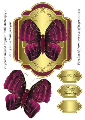 Layered Shaped Topper with Butterfly 4