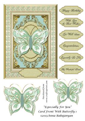Especially for You Card Front with Butterfly 1
