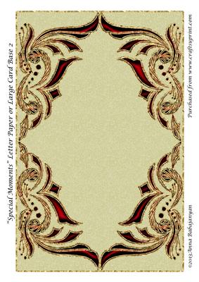 Special Moments Letter Paper or Large Card Base 2