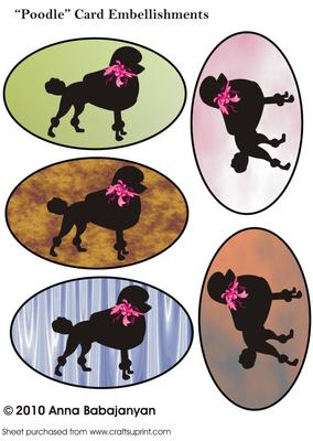 Poodle Card Embellishments