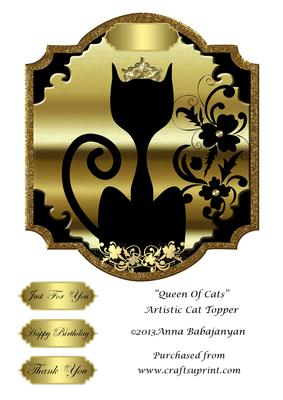 Queen of Cats Artistic Cat Topper