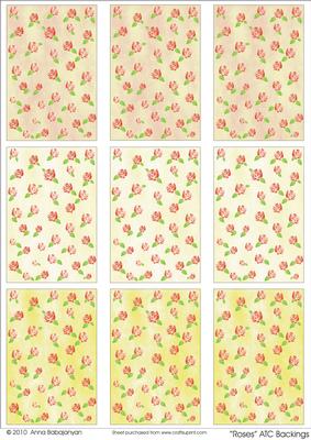 Roses Atc Backings