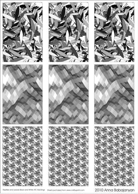 Reptiles and Leaves Black and White Atc Backings