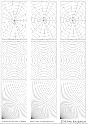 Spiderweb, Spirals and Spokes Atc Backings