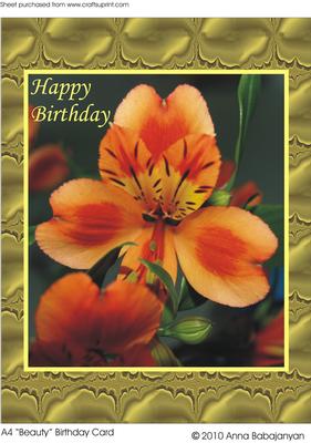 A4 "beauty" Birthday Card