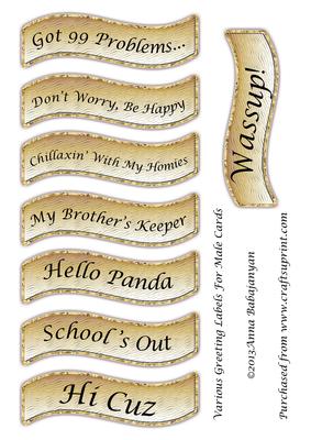 Various Greeting Labels for Male Cards