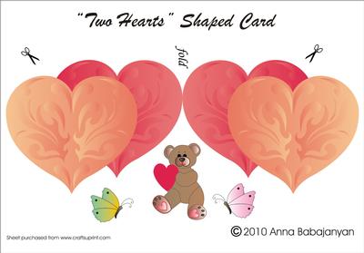 Two Hearts Shaped Card