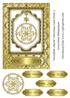 Snowflake Charm Christmas Card Front 3