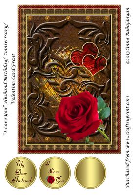I Love You Husband Birthday/ Anniversary/ Valentine Card F