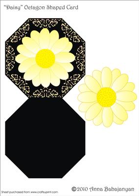 Daisy Octagon Shaped Card