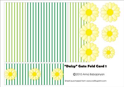 Daisy Gate Fold Card 1