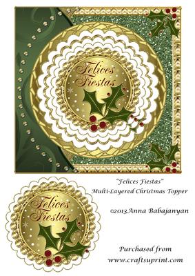 Felices Fiestas Multi-layered Christmas Topper