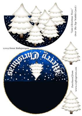 Cute Christmas Trees Over the Top Wobble Card 1