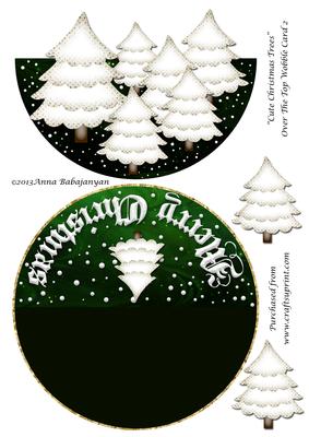 Cute Christmas Trees Over the Top Wobble Card 2