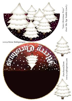 Cute Christmas Trees Over the Top Wobble Card 3
