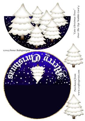 Cute Christmas Trees Over the Top Wobble Card 4