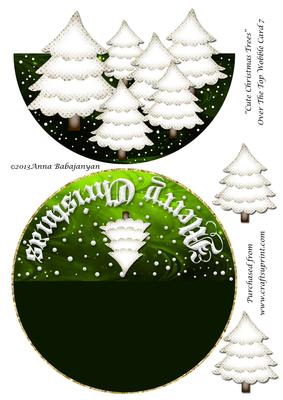 Cute Christmas Trees Over the Top Wobble Card 7
