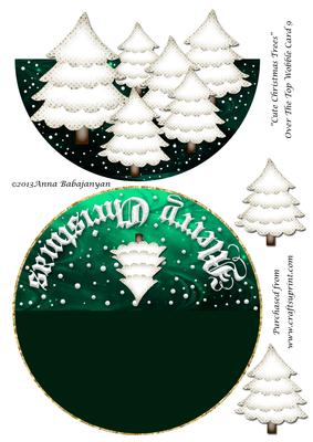Cute Christmas Trees Over the Top Wobble Card 9